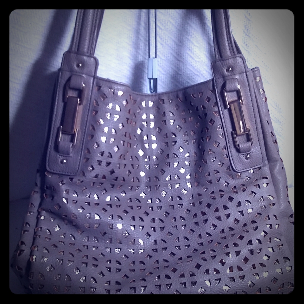 Big Buddha bag purse cutouts tan gold
